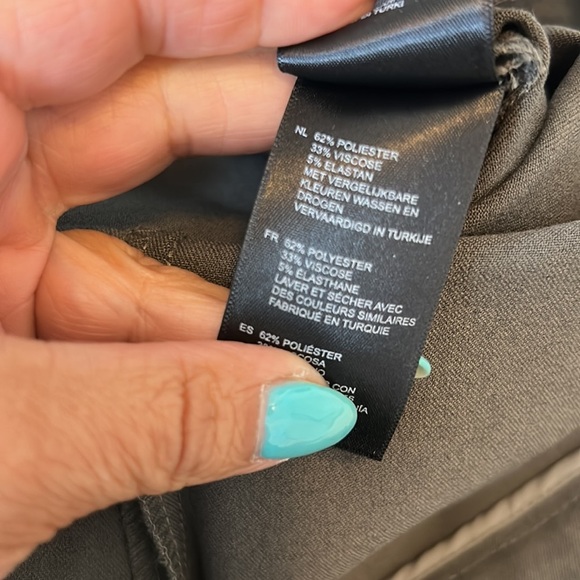 Reiss Stretch Pull On Pants Olive Gray - Picture 8 of 8